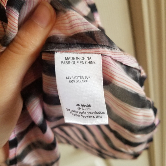 Theory silk striped blouse - Picture 5 of 5